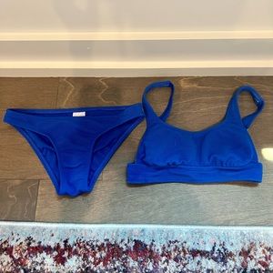 Xhilaration Royal Blue Ribbed Bikini Set Small